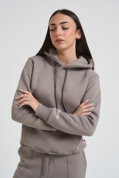 Felpa donna Gretaz grigio tortora - 2