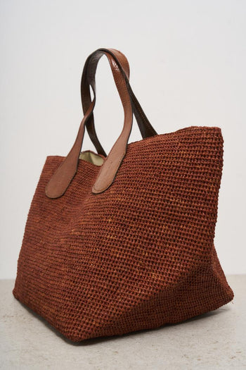 Borsa donna Tokyo in rafia mattone - 5