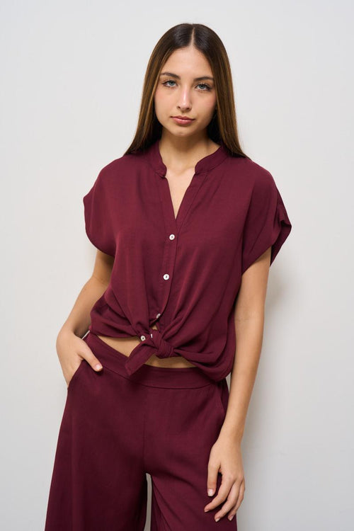 Camicia donna bordeaux - 2
