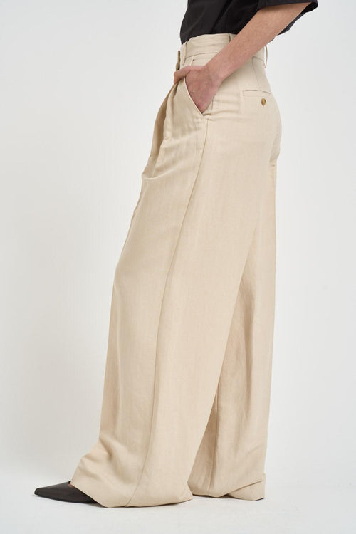 Pantalone donna ampio Veliero beige - 2