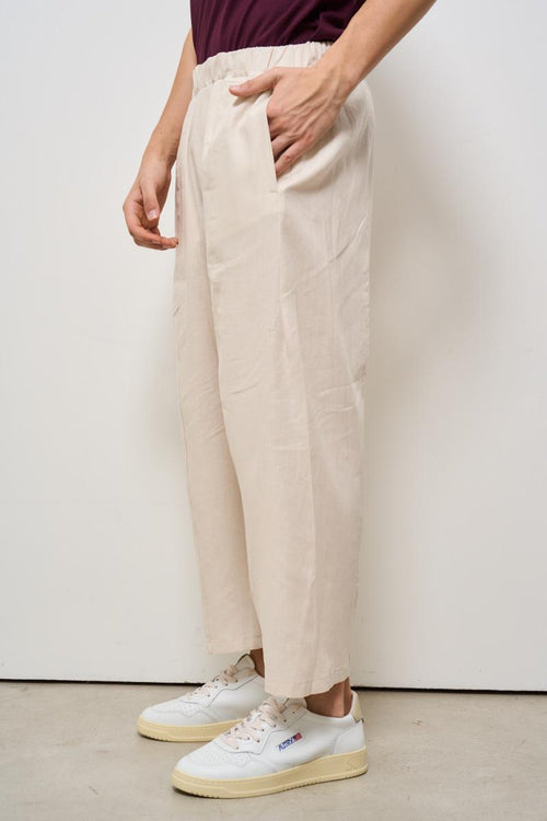 Pantalone uomo in lino beige - 2
