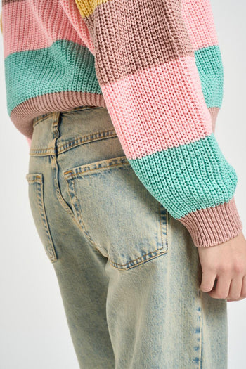 Cardigan donna a righe multicolor - 5