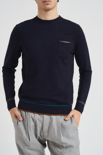 Maglia uomo girocollo blu - 4