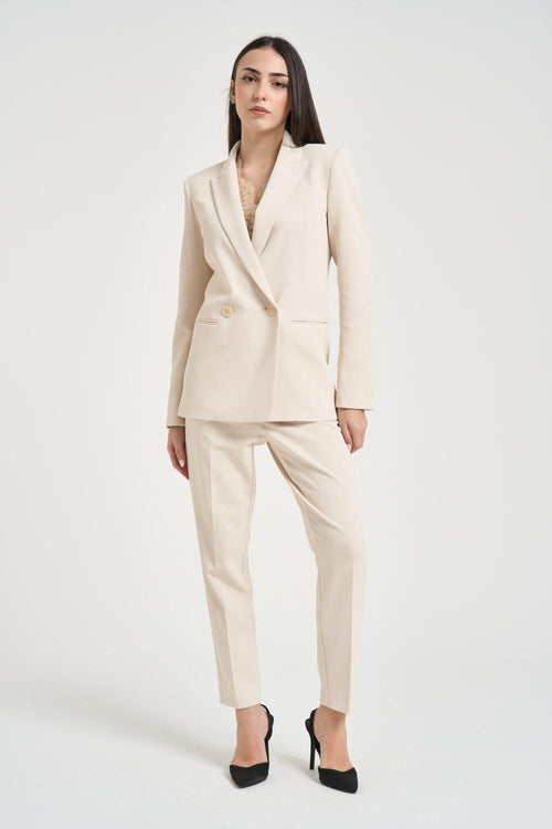 Giacca donna doppiopetto panna
