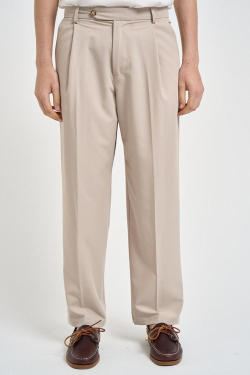 Pantalone uomo con pinces beige