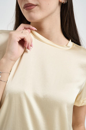 Blusa donna satinata gialla - 3