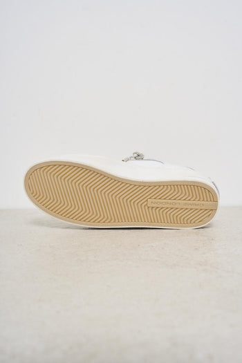Women's leather sneakers with glitter details - 9