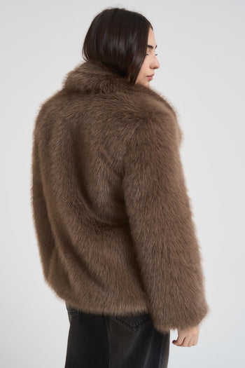 Ecopelliccia donna corta fango - 3