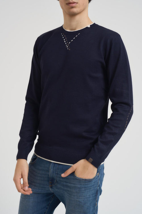 Maglia uomo girocollo blu - 2