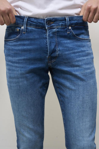 Slim fit men's jeans in medium denim - 8