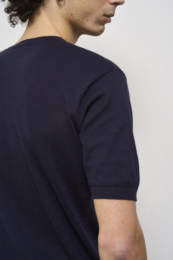 T-shirt uomo in maglia blu - 5