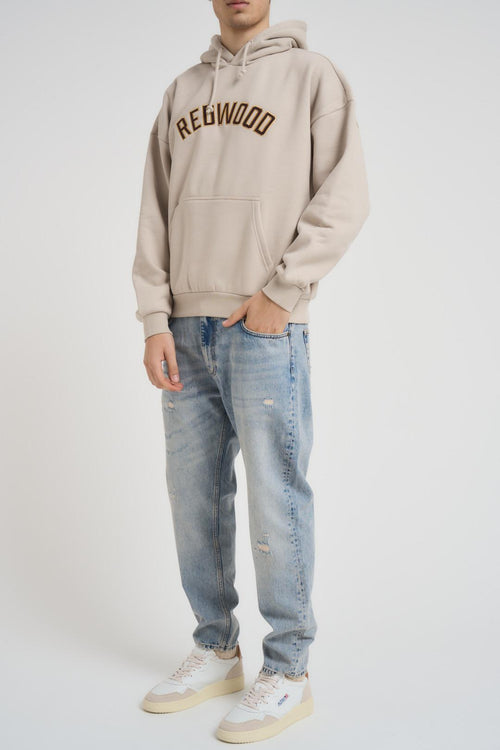 Felpa uomo con cappuccio avorio