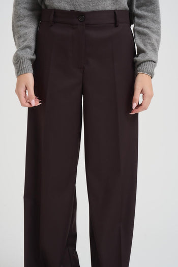 Pantalone donna a palazzo marrone - 5