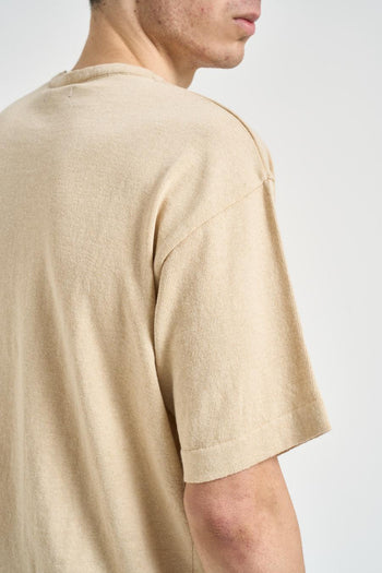 T-shirt uomo in maglia crema - 4