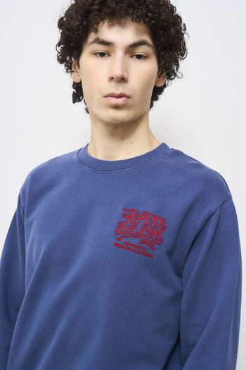 Men's blue crewneck sweatshirt - 3