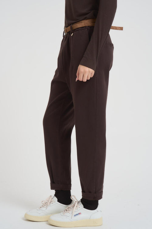 Pantalone donna regular marrone - 2