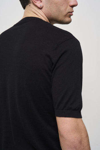 T-shirt uomo in maglia nera - 6