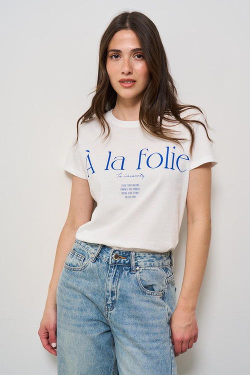 T-shirt donna girocollo bianca