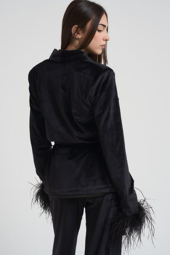 Abito completo donna in velluto nero - 4