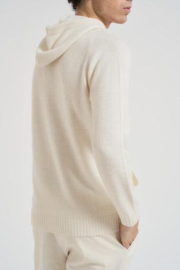 Felpa uomo in maglia panna - 4