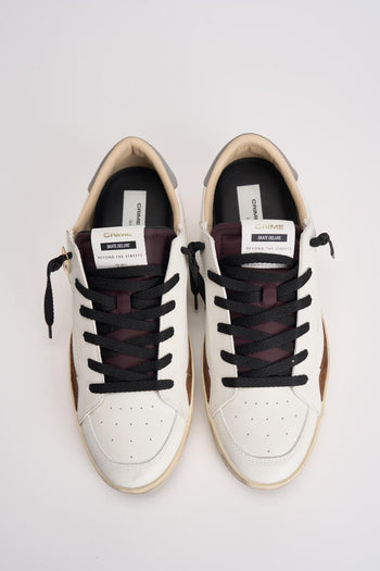 Sneakers uomo Sk 8 bianche e marroni - 7