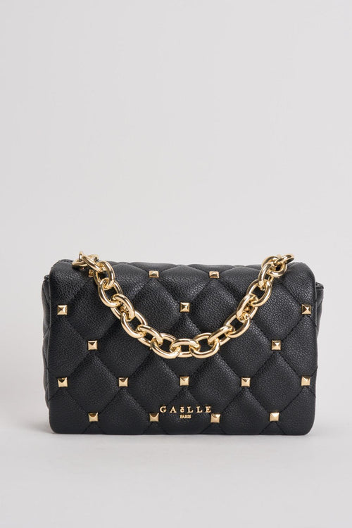 Borsa donna nera con borchie dorate
