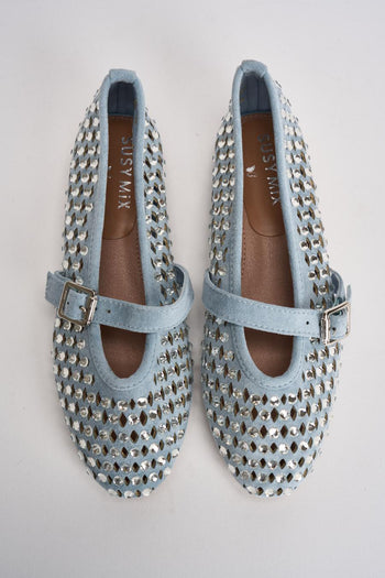 Ballerina donna con strass azzurra - 3