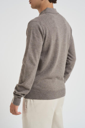 Polo uomo in maglia tortora - 4