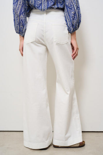 Jeans donna in denim bianco - 5