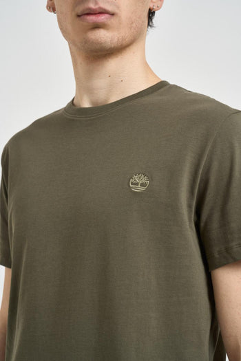 T-shirt uomo girocollo verde militare - 3
