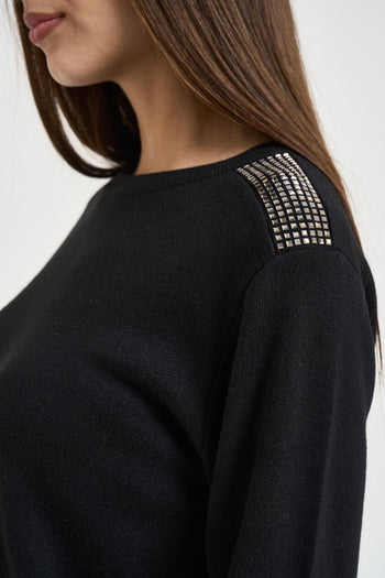Maglia donna girocollo nera - 4