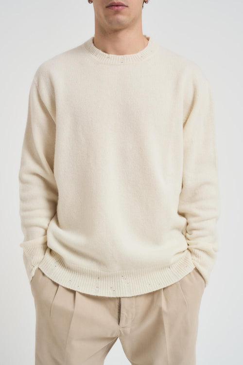 Maglia uomo girocollo panna