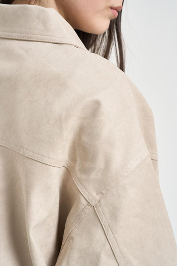 Giubbotto donna vita arricciata beige - 5