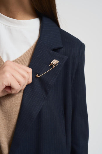 Blazer donna gessato blu - 4