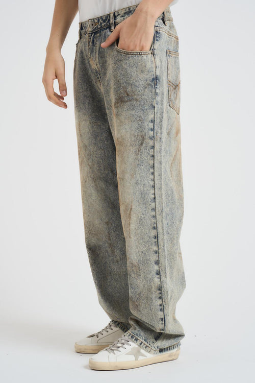 Jeans uomo in denim grigio/blu - 2