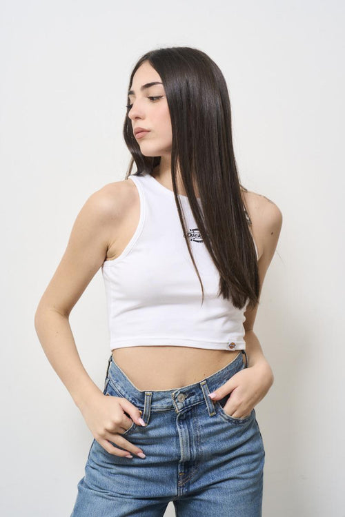 Top donna bianco smanicato - 2