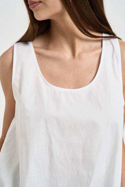Top donna con fiocco sul retro bianco - 2