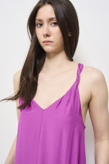 Abito donna lungo magenta - 7