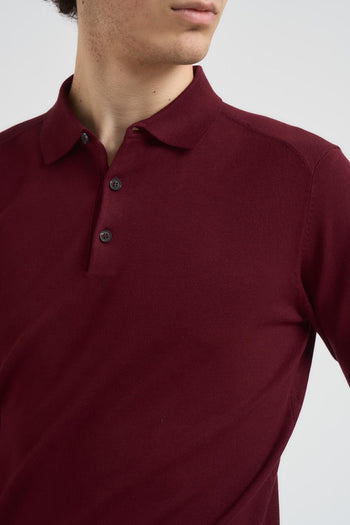 Maglia uomo con collo a polo bordeaux - 3