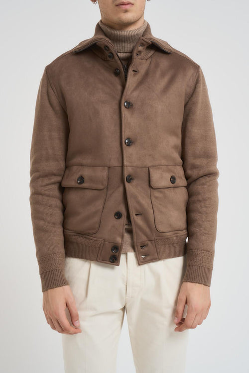 Giubbotto uomo in suede marrone - 2