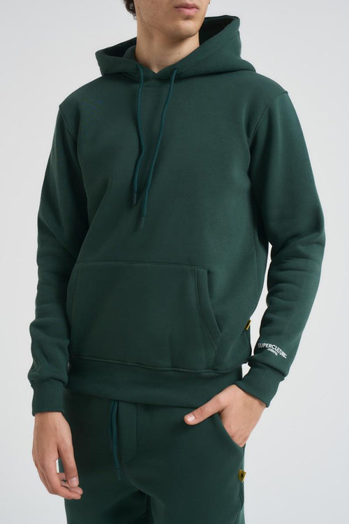 Felpa uomo con cappuccio verde - 2