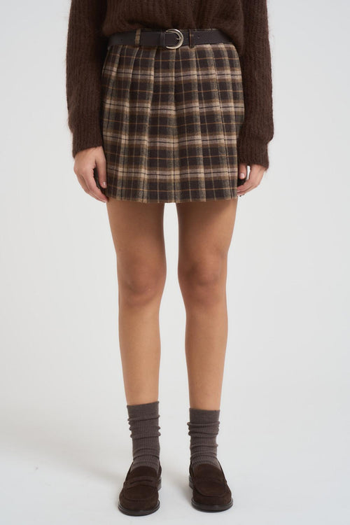 Minigonna donna a pieghe moro - 2