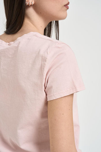 T-shirt donna girocollo rosa - 4
