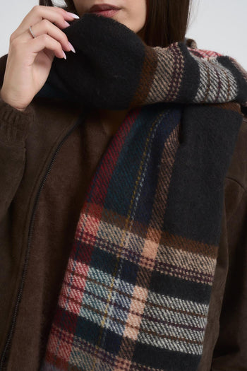 Sciarpa donna con frange grigia - 4