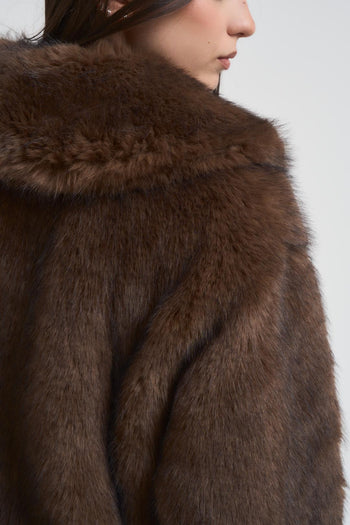 Ecopelliccia donna corta moro - 3