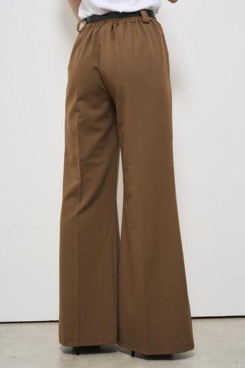 Brown women's trousers with belt - 5