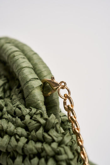Borsa donna in rafia verde - 4