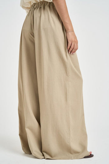 Pantalone donna a palazzo sabbia - 4