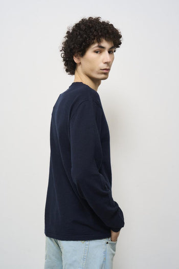 Maglia uomo girocollo blu navy - 5