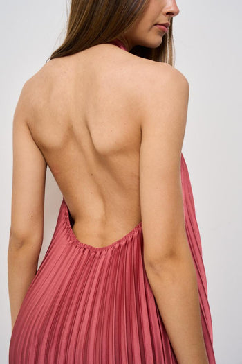Abito donna plissé rosa fard - 6